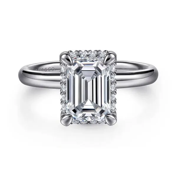14K White Gold 0.11ctw Semi-Mount Head 8.5x6 CS2.85 Hidden & Side Size 6.5 Raleigh Diamond Fine Jewelry Raleigh, NC