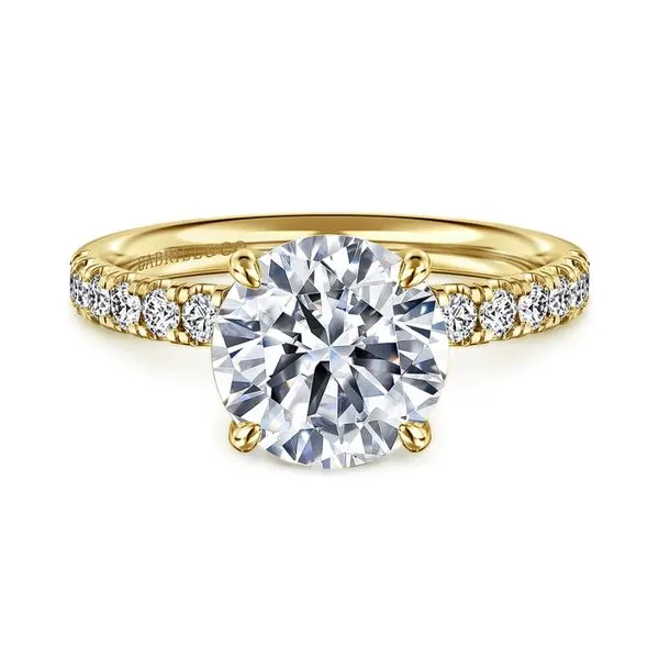 14K Yellow Gold 0.354ctw Semi-Mount Head 8 CS 3.45 Band Size 6.5 Raleigh Diamond Fine Jewelry Raleigh, NC