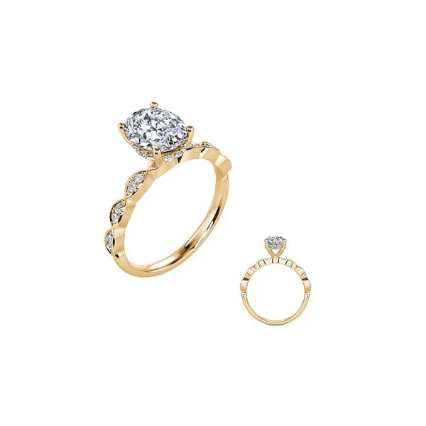 14K Yellow Gold 0.15ctw Hidden Halo Diamond Semi Mount Raleigh Diamond Fine Jewelry Raleigh, NC