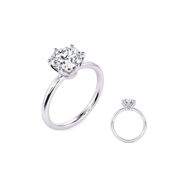 14K White Gold 0.04ctw Diamond 6-Prong Basket Semi Mount Raleigh Diamond Fine Jewelry Raleigh, NC