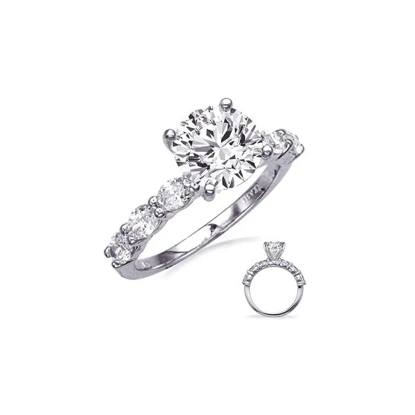 14K White Gold 0.86ctw Side Set Oval Diamonds Ring Raleigh Diamond Fine Jewelry Raleigh, NC