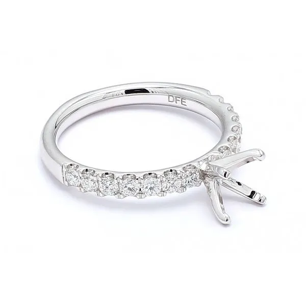 14K White Gold 0.50ctw Accented Shank Semi-Mount Ring Size 6.25 Image 3 Raleigh Diamond Fine Jewelry Raleigh, NC