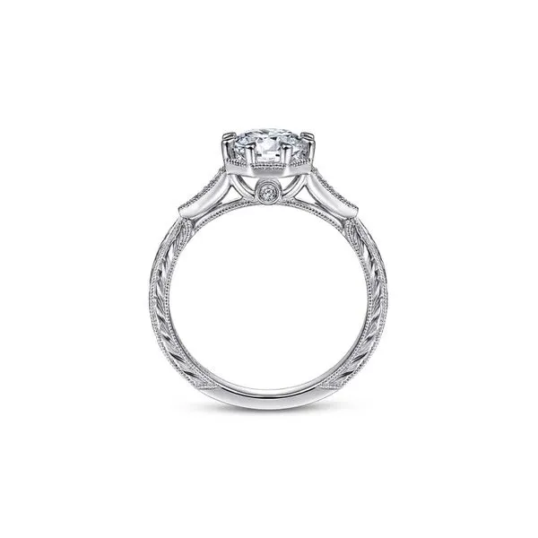 14K White Gold 0.11ctw G-G/SI2 or Higher Diamond 8-Prong Semi-Mount 1.90ctw CZ CS Head 6.5 Size 6.5 Image 3 Raleigh Diamond Fine Jewelry Raleigh, NC