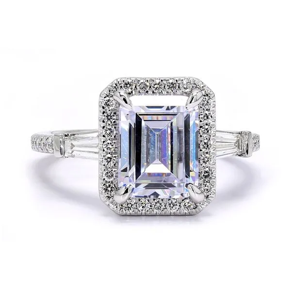 14K White Gold 0.35ct G-H/VS2- 0.24ct G-H/SI2 or higher Diamond Semi-Mount 4.74ctw CZ CS Head 9X7 Size 6.5 Raleigh Diamond Fine Jewelry Raleigh, NC
