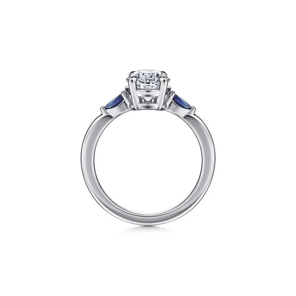 14K White Gold 0.2ctw0 Sapphire Accented Semi-Mount 4.04ctw CZ CS Size 6.5 Image 3 Raleigh Diamond Fine Jewelry Raleigh, NC