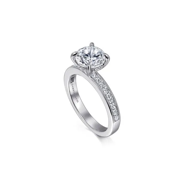 14K White Gold 0.68ctw G-H/SI2 or higher Diamond Semi-Mount 2.60ctw CZ CS Size 6.5 Image 2 Raleigh Diamond Fine Jewelry Raleigh, NC