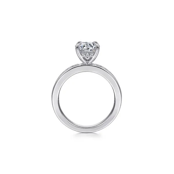 14K White Gold 0.68ctw G-H/SI2 or higher Diamond Semi-Mount 2.60ctw CZ CS Size 6.5 Image 3 Raleigh Diamond Fine Jewelry Raleigh, NC