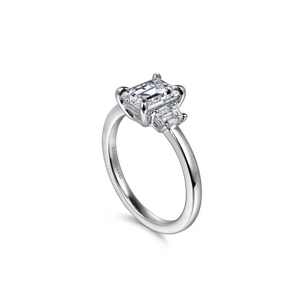 14K White Gold 0.35ctw G-H/VS2 or higher Diamond Semi-Mount 2.37 CZ CS Size 6.5 Image 2 Raleigh Diamond Fine Jewelry Raleigh, NC