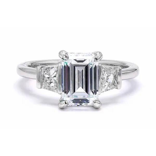 14K White Gold 0.43cw G-H/VS2 0.04cw G-H.SI2 or higher Diamond Semi-Mount 3.29ctw CZ CS Head Size 8.5X6 Size 6.5 Raleigh Diamond Fine Jewelry Raleigh, NC