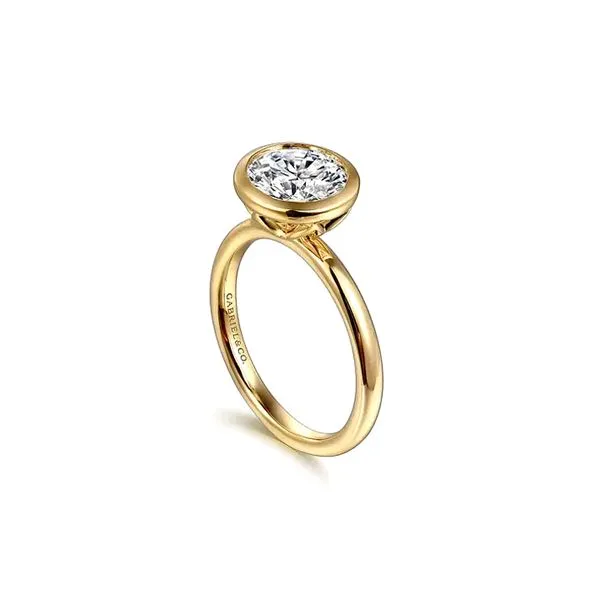 14K Yellow Gold 3.32ctw Semi-Mount CZ CS Head 8.5X6mm Size6.5 Image 2 Raleigh Diamond Fine Jewelry Raleigh, NC