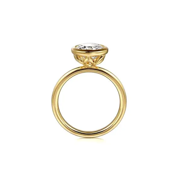 14K Yellow Gold 3.32ctw Semi-Mount CZ CS Head 8.5X6mm Size6.5 Image 3 Raleigh Diamond Fine Jewelry Raleigh, NC