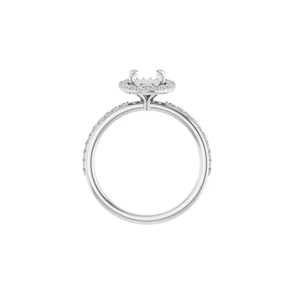 14K White Gold 8x6mm Oval 1/3ctw Natural Diamond Semi-set Engagement Ring Image 3 Raleigh Diamond Fine Jewelry Raleigh, NC