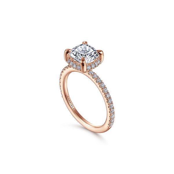 14K Rose Gold 0.28ctw G-H/VS2 or Higher 4-Prong Ladies Diamond Semi-mount Ring Setting Sz 4.75 Image 2 Raleigh Diamond Fine Jewelry Raleigh, NC