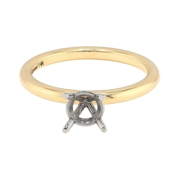 14K Yellow Gold 4-Prong Round Diamond* Semi-mount Polished Engagement Ring Setting Sz 6.5 Raleigh Diamond Fine Jewelry Raleigh, NC