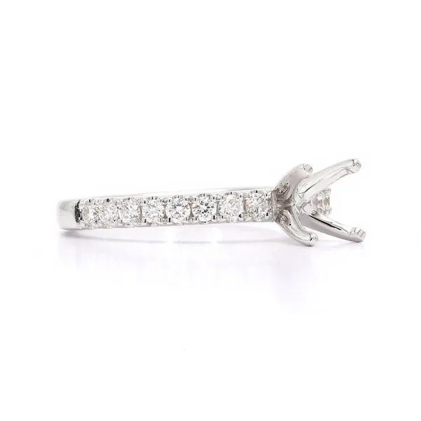 RD Classic Signature 14K White Gold 0.35ctw Semi with Accented Shank Size 6 Image 3 Raleigh Diamond Fine Jewelry Raleigh, NC