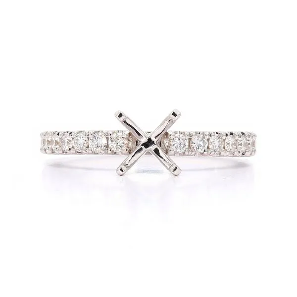 RD Classic Signature 14K White Gold 0.35ctw Semi with Accented Shank Size 6 Raleigh Diamond Fine Jewelry Raleigh, NC