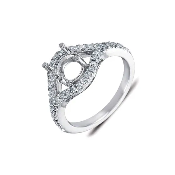 14K White Gold 0.35ctw Diamond Semi-Mount Engagement Ring for RBC Ctr Raleigh Diamond Fine Jewelry Raleigh, NC