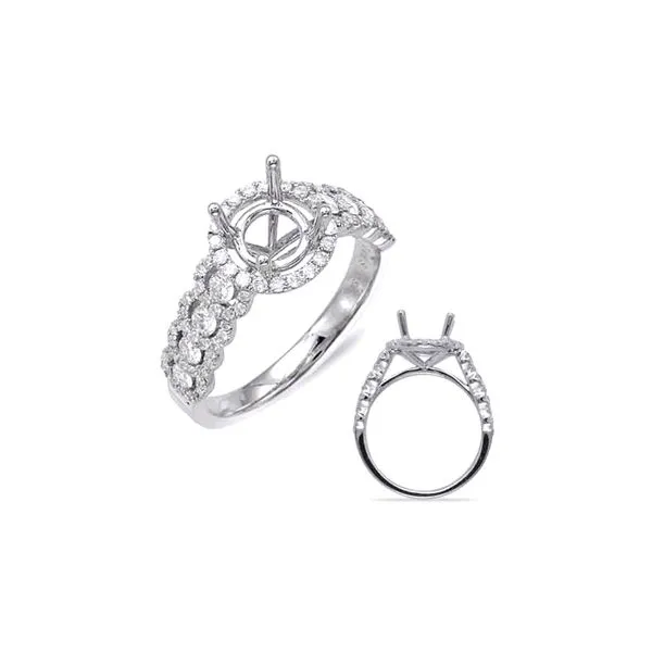 14K White Gold 0.51ctw Diamond Semi-Mount Engagement Ring for RBC Ctr Raleigh Diamond Fine Jewelry Raleigh, NC