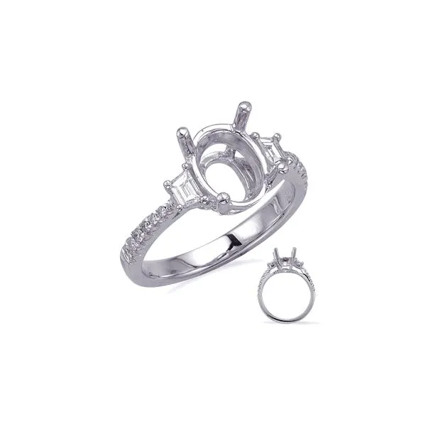 14K White Gold 0.27ctw Trapezoid and RBC Diamond Accent Ring Raleigh Diamond Fine Jewelry Raleigh, NC