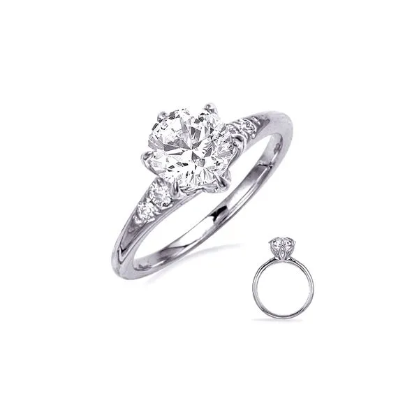 14K White Gold 0.10ctw Diamond Inlay Semi-Mount Diamond Ring Raleigh Diamond Fine Jewelry Raleigh, NC