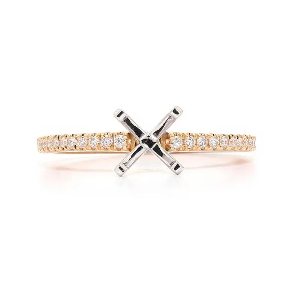 14K Yellow Gold 0.14ctw Semi-mount with Accented Shank Raleigh Diamond Fine Jewelry Raleigh, NC