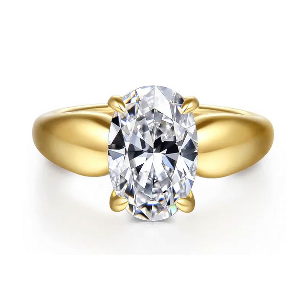 14K Yellow Gold 0.11ctw Oval Diamond Semi-mount Ring Setting Sz 6.5 Raleigh Diamond Fine Jewelry Raleigh, NC