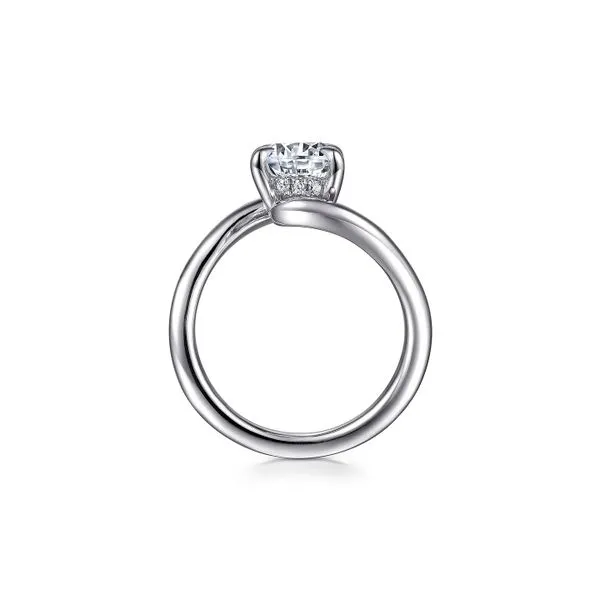 14K White Gold Lidya  0.09ctw G-H/SI+ Oval Bypass Diamond 3.89ct CZ Engagement Ring Size 6.5 Image 3 Raleigh Diamond Fine Jewelry Raleigh, NC