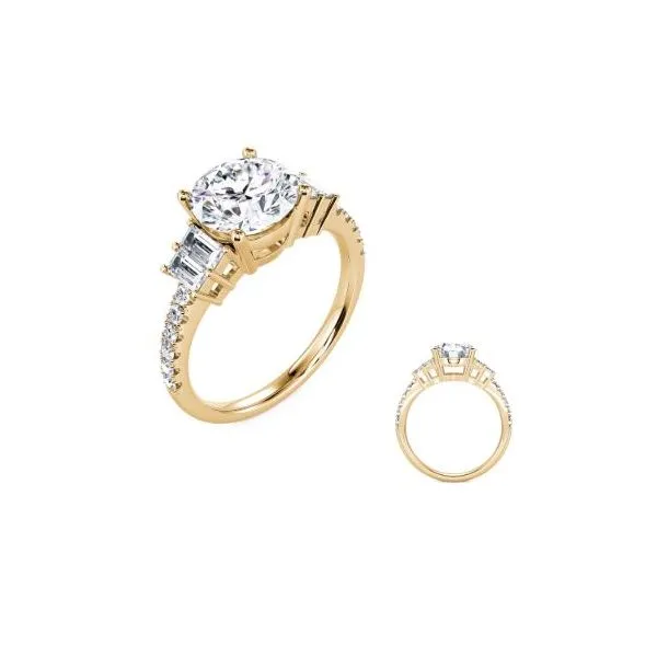 14K Yellow Gold 0.51ctw G/SI1 Diamond for 2.00ct Round Ctr Size 6.5 Engagement Ring Raleigh Diamond Fine Jewelry Raleigh, NC