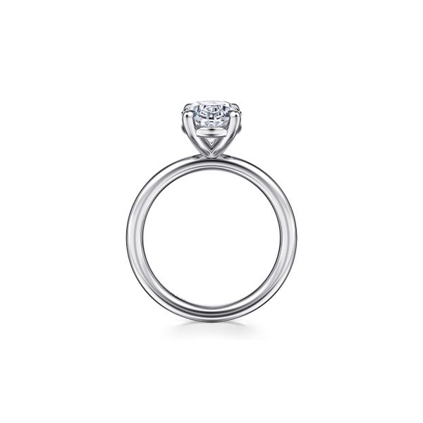 14K White Gold - Lark - Oval Solitaire Semi-mount Engagement Ring Size 6.5 Image 3 Raleigh Diamond Fine Jewelry Raleigh, NC