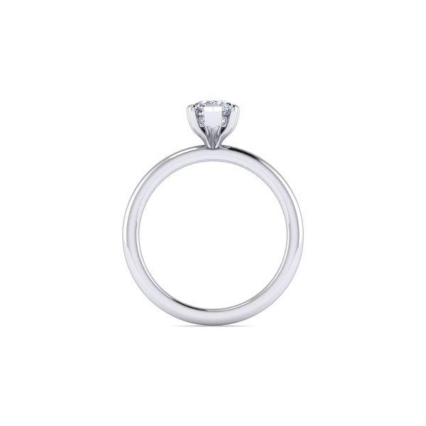 14K White Gold 0.04ctw Pear Hidden Halo Diamond Semi-mount Ring Setting Sz 6.5 Image 3 Raleigh Diamond Fine Jewelry Raleigh, NC