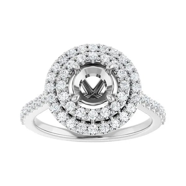 14K White Gold 5.8mm 0.50ctw Round Natural Diamond Semi-Set Engagement Ring Image 2 Raleigh Diamond Fine Jewelry Raleigh, NC