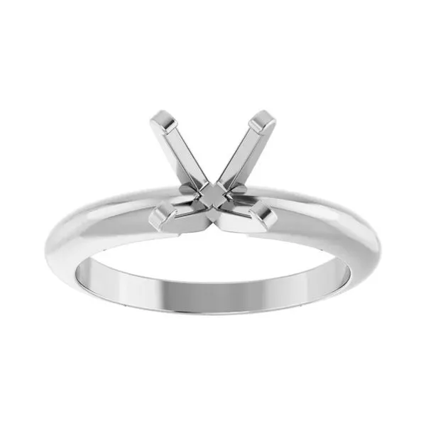 14K White Gold 6.5mm Round Solitaire Engagement Ring Semi-Mount Size 6 Image 2 Raleigh Diamond Fine Jewelry Raleigh, NC