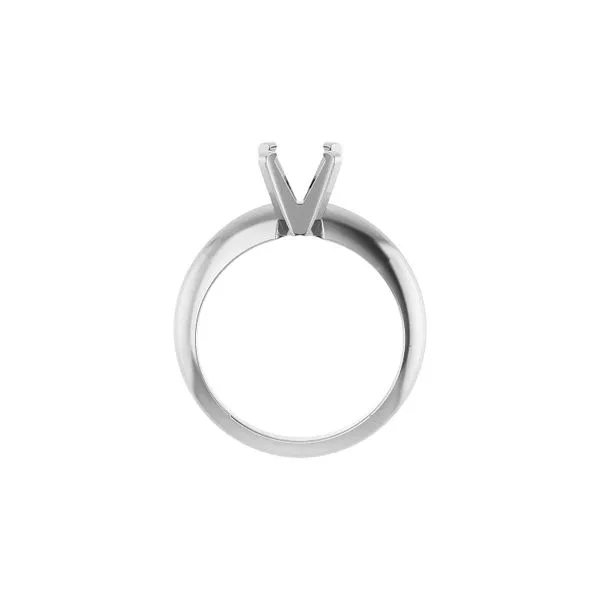 14K White Gold 6.5mm Round Solitaire Engagement Ring Semi-Mount Size 6 Image 3 Raleigh Diamond Fine Jewelry Raleigh, NC