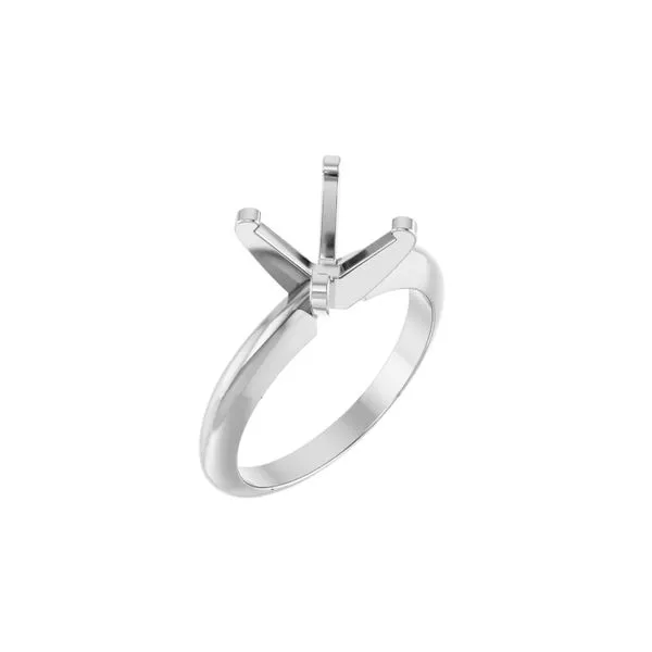14K White Gold 8mm Round Solitaire Engagement Ring Mounting Size 6 Image 2 Raleigh Diamond Fine Jewelry Raleigh, NC