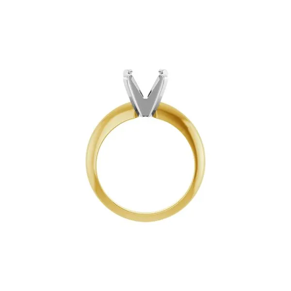 14K White & Yellow Gold 6.5mm Round Solitaire Engagement Ring Mounting Size 6 Image 3 Raleigh Diamond Fine Jewelry Raleigh, NC