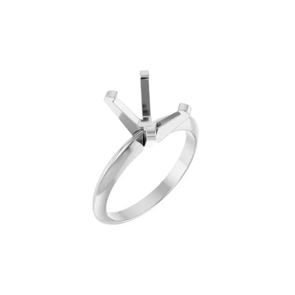 14K White Gold 8x6 mm Emerald Solitaire Engagement Ring Mounting Size 6 Image 2 Raleigh Diamond Fine Jewelry Raleigh, NC