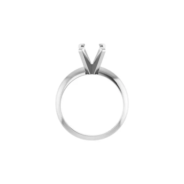 14K White Gold 8x6 mm Emerald Solitaire Engagement Ring Mounting Size 6 Image 3 Raleigh Diamond Fine Jewelry Raleigh, NC