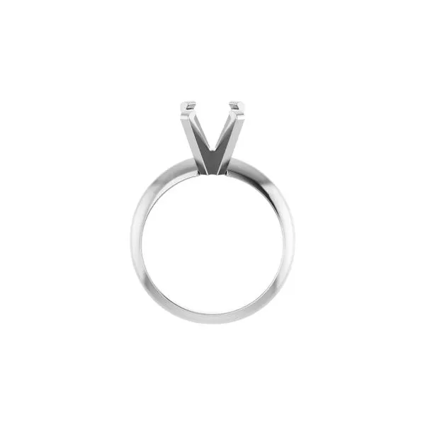 14K White Gold 8.5x6.5 mm Emerald Solitaire Engagement Ring Mounting Size 6 Image 3 Raleigh Diamond Fine Jewelry Raleigh, NC