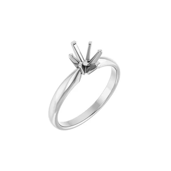 14K White Gold 7 x 5 mm Oval Solitaire Engagement Ring Mounting Size 7 Image 2 Raleigh Diamond Fine Jewelry Raleigh, NC