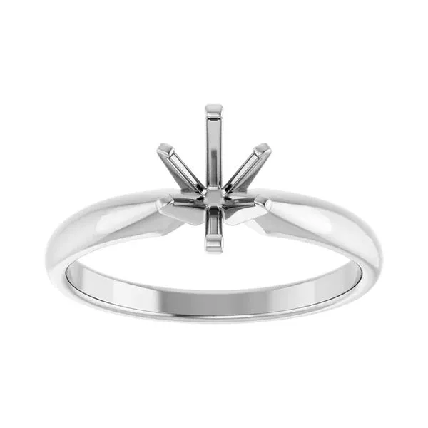 14K White Gold 7 x 5 mm Oval Solitaire Engagement Ring Mounting Size 7 Raleigh Diamond Fine Jewelry Raleigh, NC