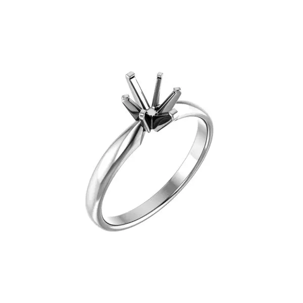 14K White Gold 8 x 6 mm Oval Solitaire Engagement Ring Mounting Size 7 Raleigh Diamond Fine Jewelry Raleigh, NC