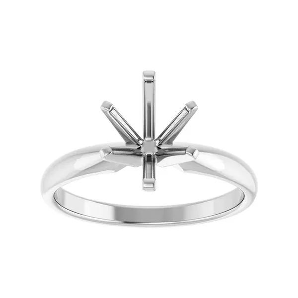14K White Gold 9 x 7 mm Oval Solitaire Engagement Ring Mounting Size 7 Raleigh Diamond Fine Jewelry Raleigh, NC