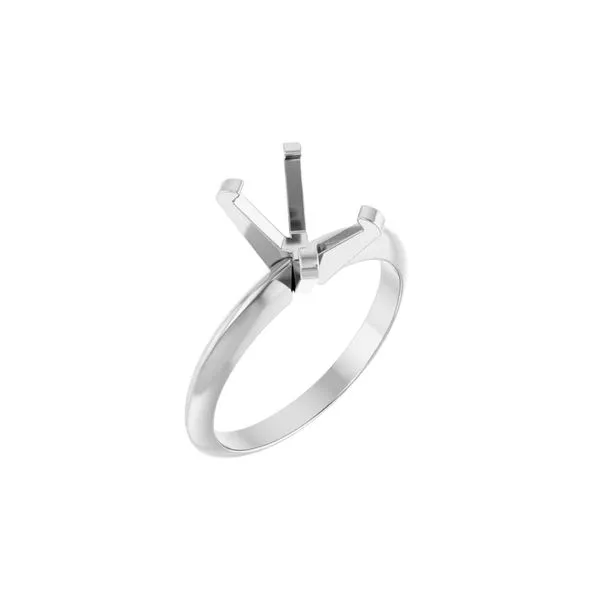 14K White Gold 7x5 mm Emerald Solitaire Engagement Ring Mounting Size 6 Raleigh Diamond Fine Jewelry Raleigh, NC