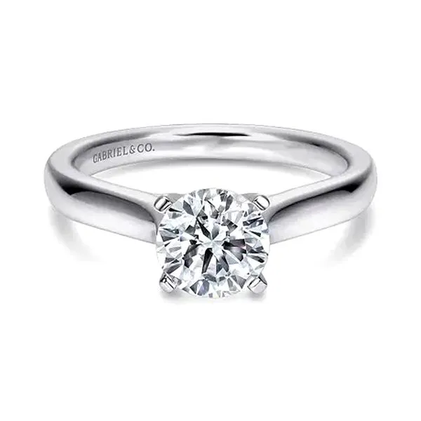 14K White Gold Round Head 2.00ct 8mm Diamond Semi-Mount Size 6.5 Raleigh Diamond Fine Jewelry Raleigh, NC