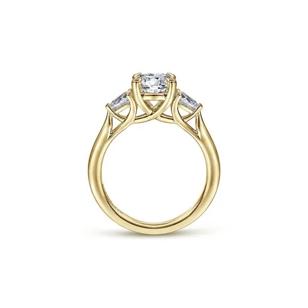 14K Yellow Gold 0.29ctw G-H/SI1 RD 3-Stone Engagement RG Size 6.5 Image 3 Raleigh Diamond Fine Jewelry Raleigh, NC