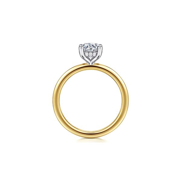 RD Classic Signature 14K White & Yellow Gold 0.04ctw G-H/SI1 Diamond* Semi-mount Engagement Ring Setting Sz 6.5 Image 2 Raleigh Diamond Fine Jewelry Raleigh, NC