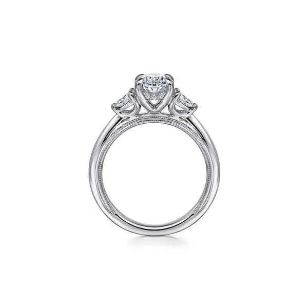 14K White Gold 0.06ctw G-H/SI1 Oval Diamond Contemporary Engagement Ring Image 3 Raleigh Diamond Fine Jewelry Raleigh, NC