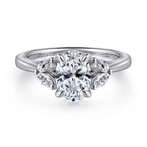 14K White Gold 0.06ctw G-H/SI1 Oval Diamond Contemporary Engagement Ring Raleigh Diamond Fine Jewelry Raleigh, NC