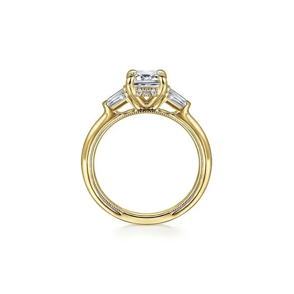 14K Yellow Gold 0.36ctw G-H/VS2 Emerald Cut 3-Stone Diamond Engagement Ring Size 6.5 Image 3 Raleigh Diamond Fine Jewelry Raleigh, NC