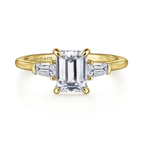 14K Yellow Gold 0.36ctw G-H/VS2 Emerald Cut 3-Stone Diamond Engagement Ring Size 6.5 Raleigh Diamond Fine Jewelry Raleigh, NC